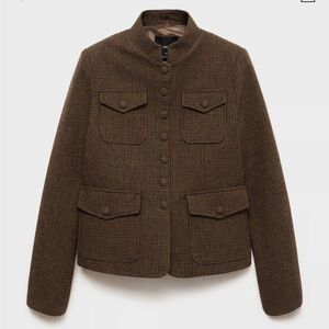 Mango Brown Textured Jacket